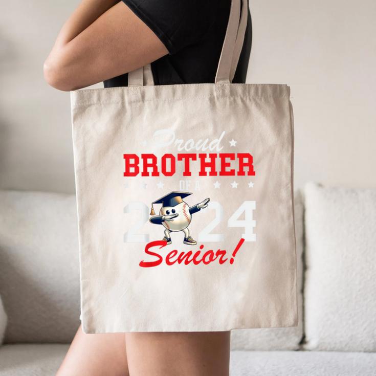 Graduation Proud Brother Of A 2024 Senior Baseball Player Canvas Tote Bag
