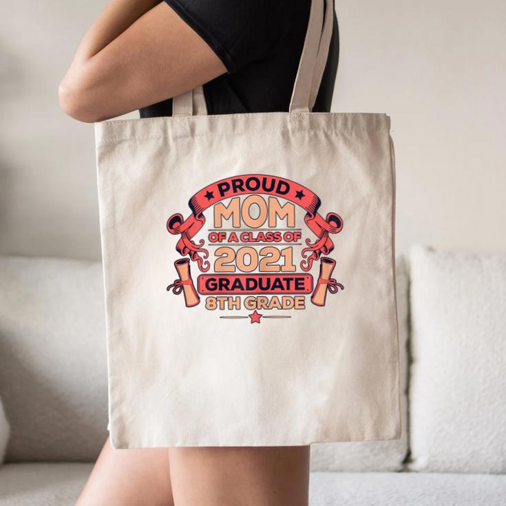 Graduation Proud Mom Of 8th Grade Graduate Canvas Tote Bag