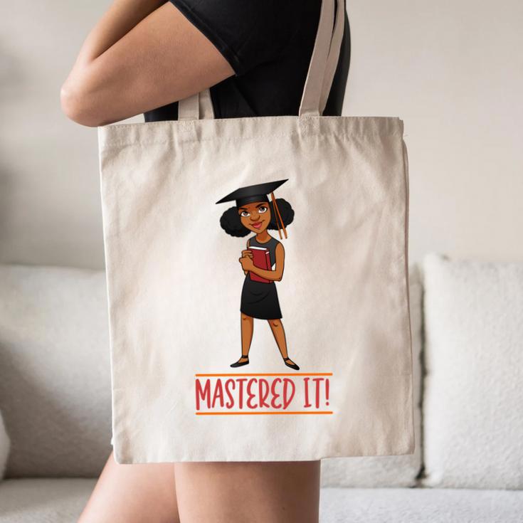 Graduation Woman Tshirt Black Melanin Masters Degree Canvas Tote Bag