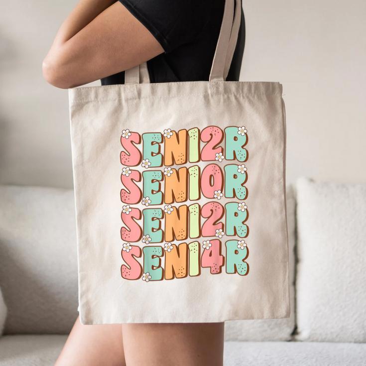 Groovy Senior Graduation Cute Groovy Senior Class Of 2024 Canvas Tote Bag