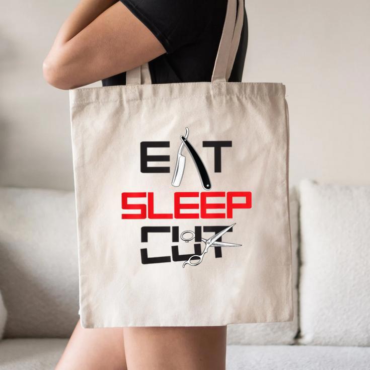 Haircutter Barber Eat Sleep Cut Barbering Graduation Canvas Tote Bag