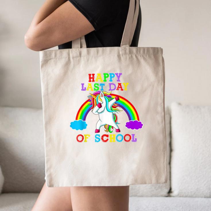 Happy Last Day Of School Teacher Student Graduation Unicorn Canvas Tote Bag