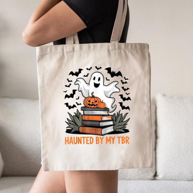Haunted By My TBR Boo Halloween Book Lover Librarian Canvas Tote Bag Haunted By My TBR Boo Halloween Book Lover Librarian Canvas Tote Bag