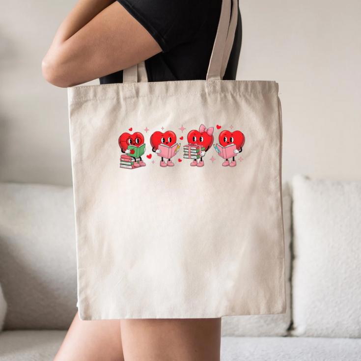 Heart Reading Books Valentine Teacher Library Book Lover Canvas Tote Bag Heart Reading Books Valentine Teacher Library Book Lover Canvas Tote Bag