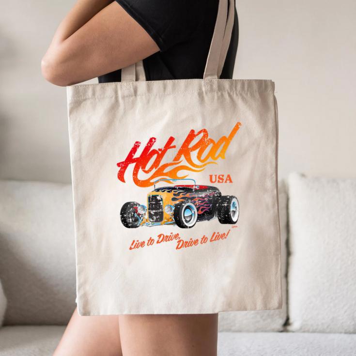 Hotrod Vintage Style Car Nostalgia Hotrod Distressed Premium Tri-Blend Canvas Tote Bag