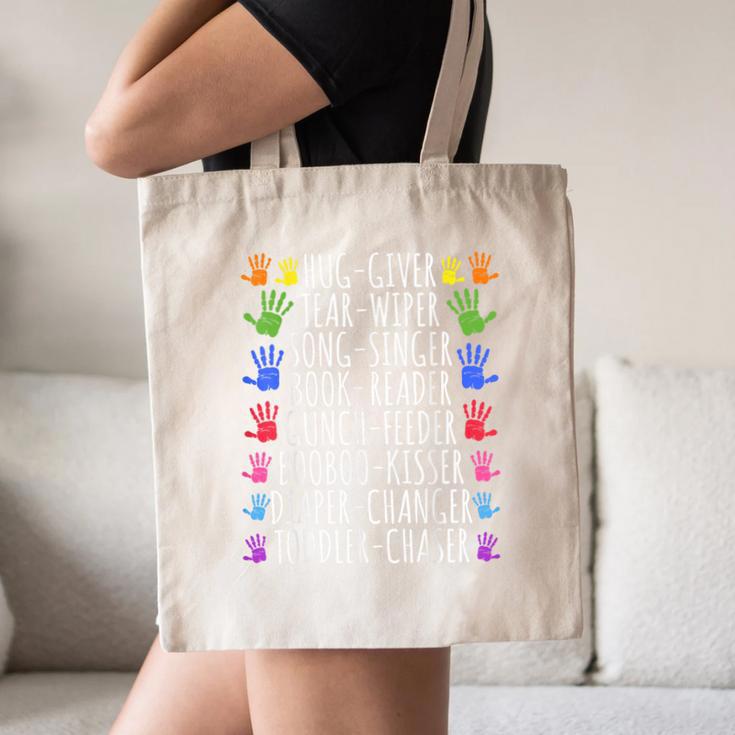 Hug Giver Book Reader Diaper Changer Daycare Teacher Canvas Tote Bag