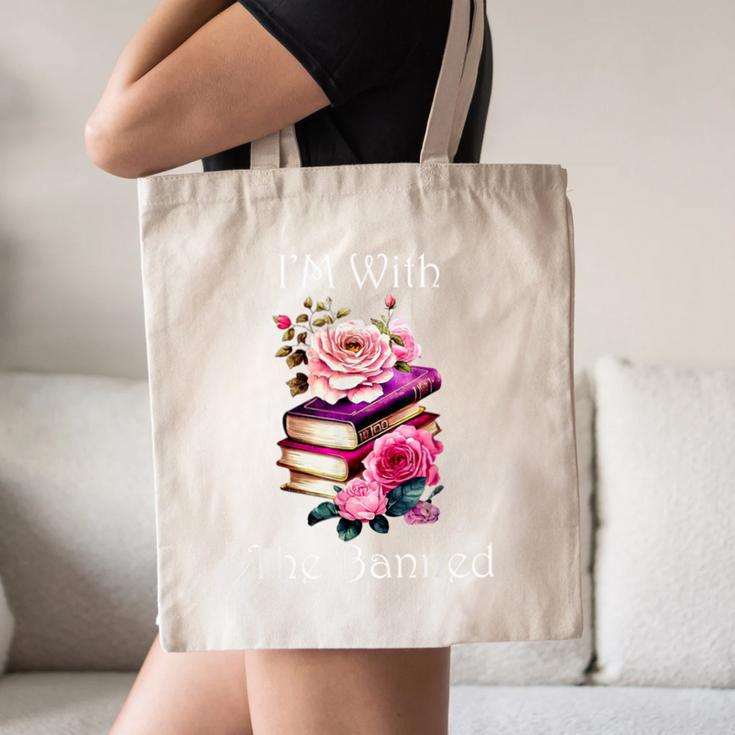 I'm With The Banned Books Bold Statement Against Censorshi Canvas Tote Bag