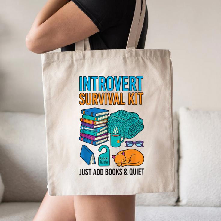 Introvert Book Lover Introvert Survival Kit Canvas Tote Bag Introvert Book Lover Introvert Survival Kit Canvas Tote Bag