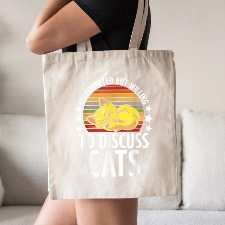 Introvert Cat Kitten Quote For Feline Whisperer Canvas Tote Bag