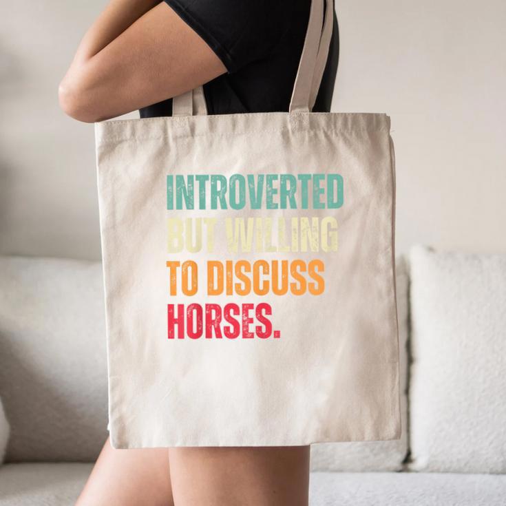 Introvert Cute Horse Lover Horse Riding Equestrian Canvas Tote Bag