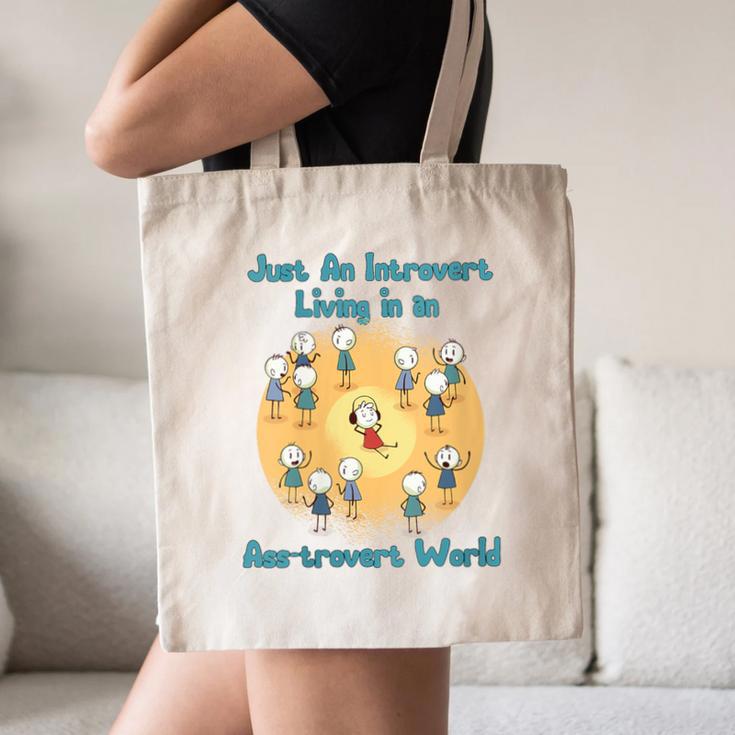 Introvert Extrovert Cartoon In Asstrovert World Canvas Tote Bag Introvert Extrovert Cartoon In Asstrovert World Canvas Tote Bag
