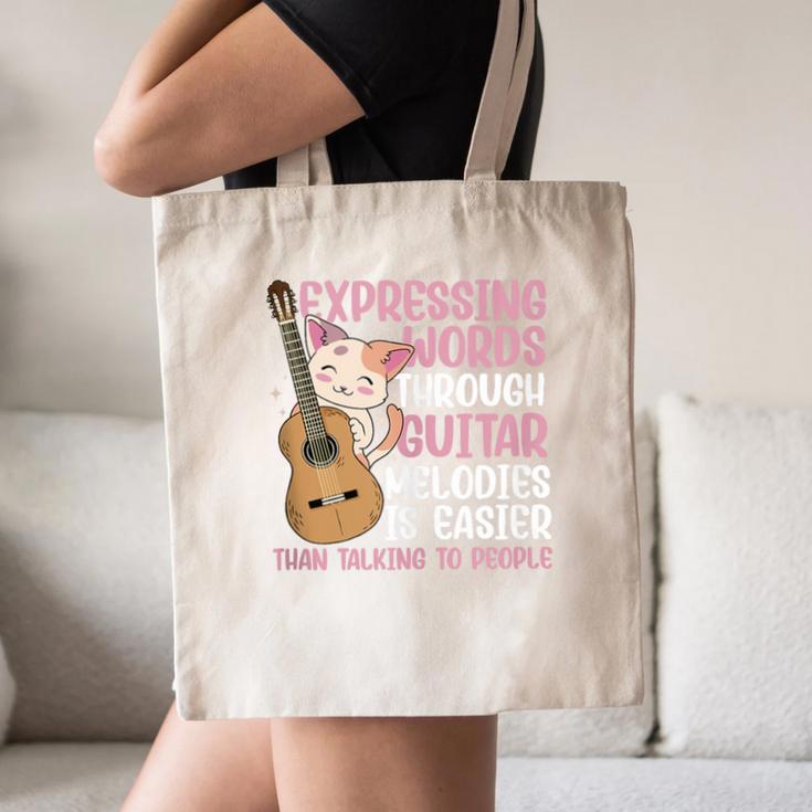 Introvert Guitarist Expressing Words Through Guitar Melody Canvas Tote Bag