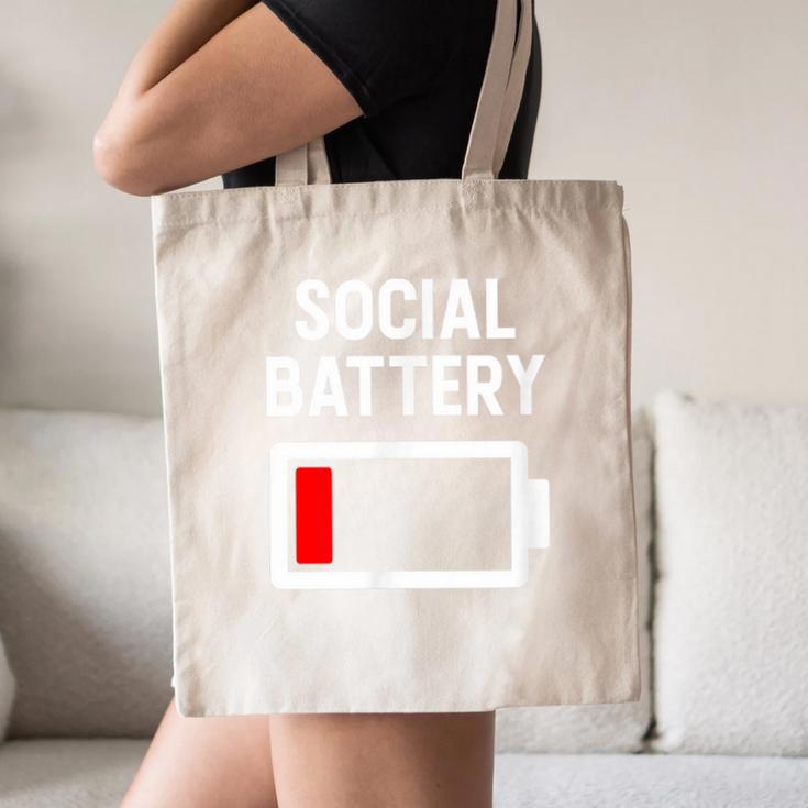 Introvert Low Social Battery Level Anti Social People Canvas Tote Bag