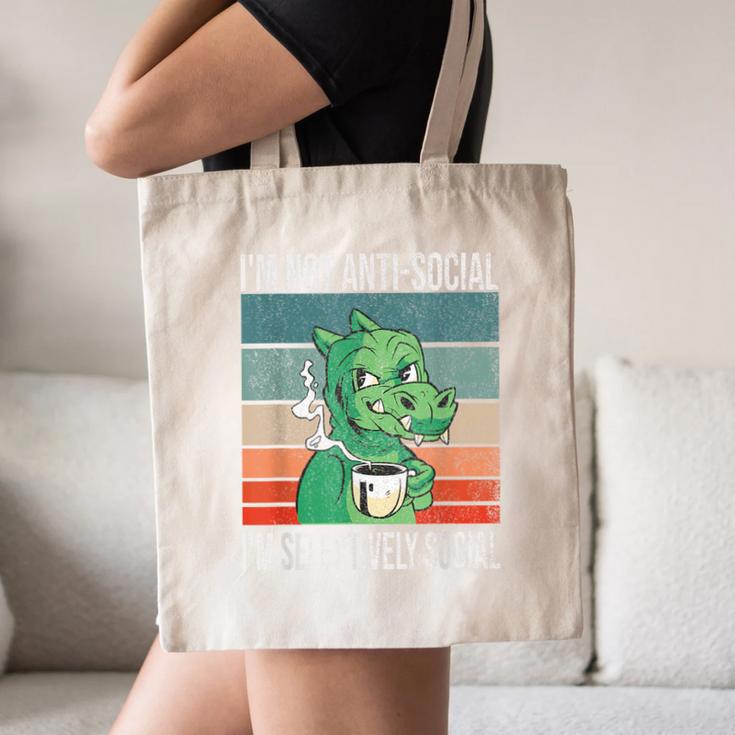 Introvert Selectively Social Anti-Social Shy Canvas Tote Bag