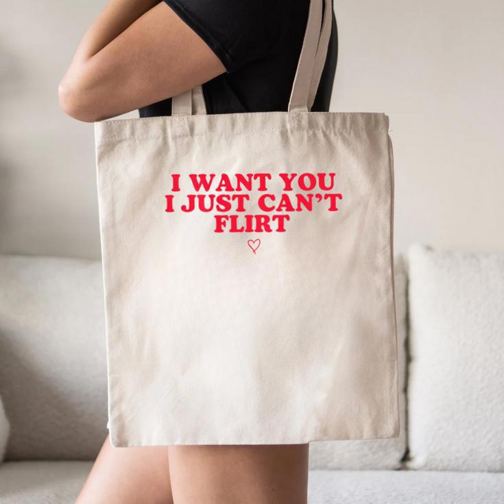 Introvert Valentines Day I Want You I Just Can't Flirt Canvas Tote Bag