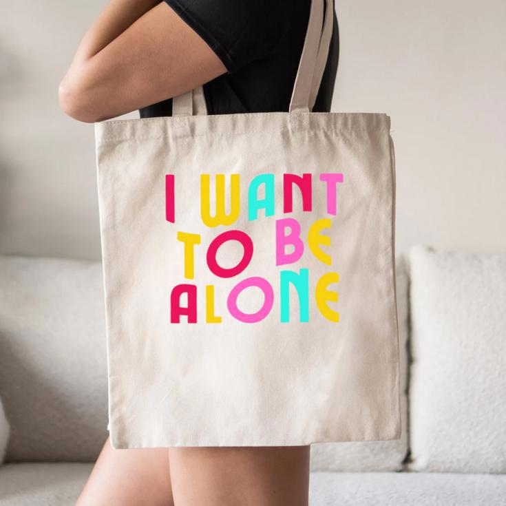 Introvert I Want To Be Alone Retro Wavy Canvas Tote Bag Introvert I Want To Be Alone Retro Wavy Canvas Tote Bag