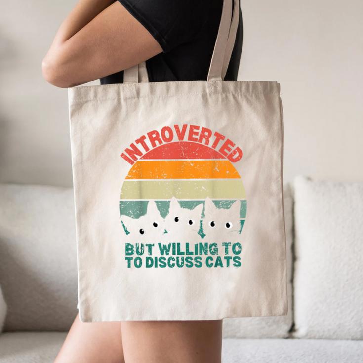 Introverted But Willing To Discuss Cats Canvas Tote Bag Introverted But Willing To Discuss Cats Canvas Tote Bag