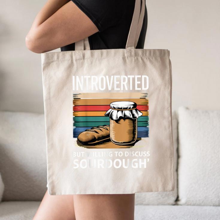 Introverted But Willing To Discuss Sourdough Vintage Baking Canvas Tote Bag Introverted But Willing To Discuss Sourdough Vintage Baking Canvas Tote Bag