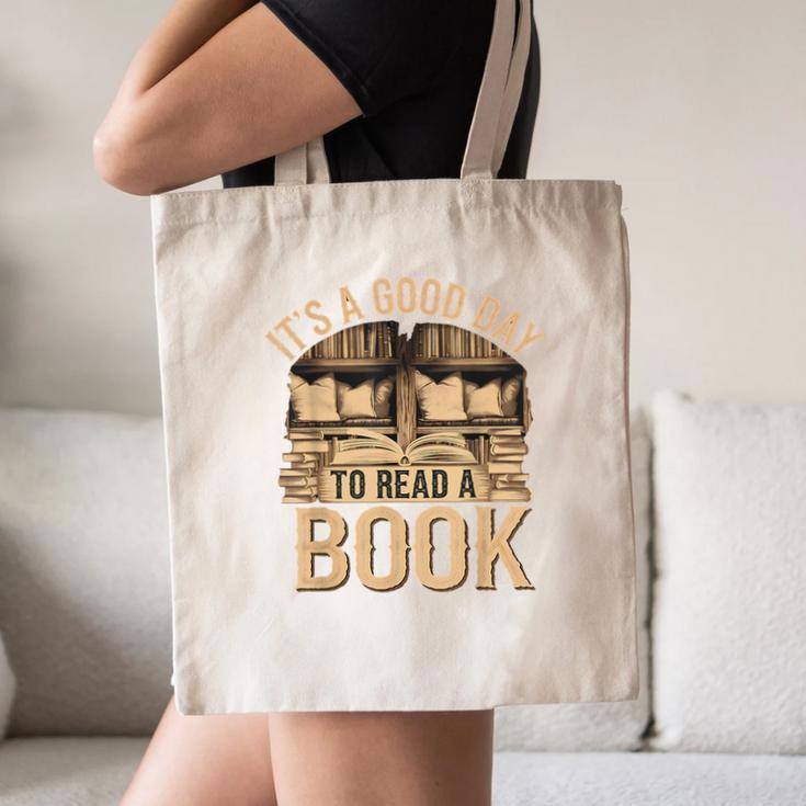 It’s a Good Day To Read a Book Lovers Library Reading Canvas Tote Bag