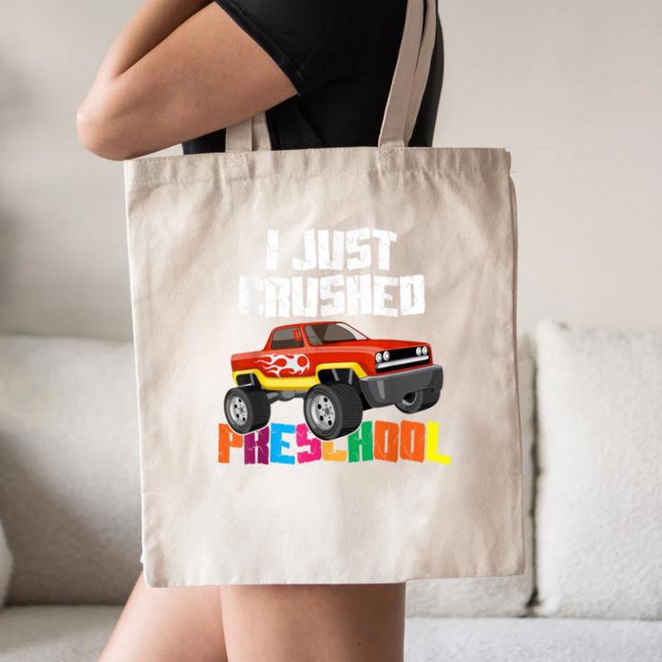 I Just Crushed Preschool Monster Truck Graduation Canvas Tote Bag