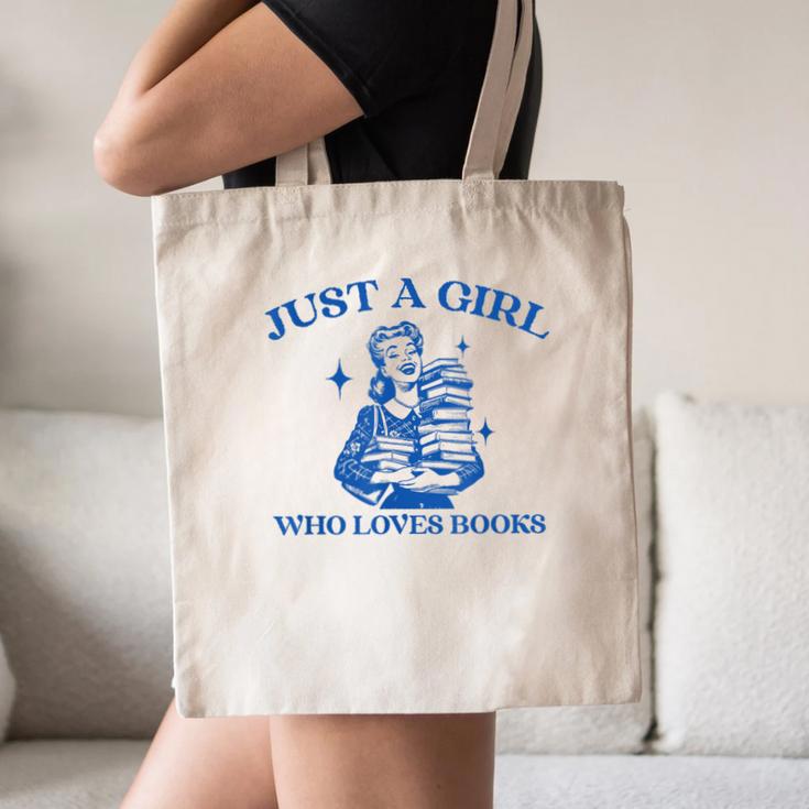 Just a Girl Who Loves Books Book Lover Bookish Canvas Tote Bag Just a Girl Who Loves Books Book Lover Bookish Canvas Tote Bag