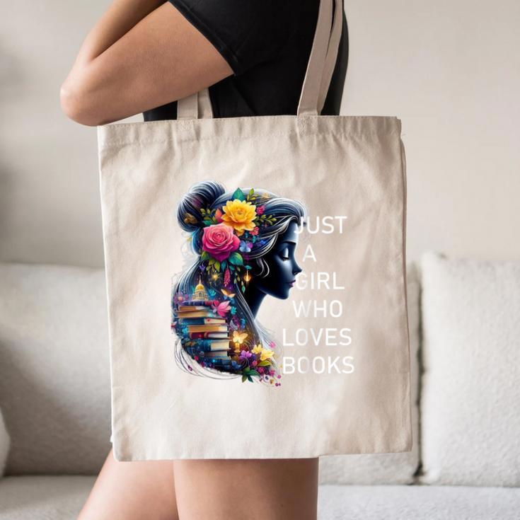 Just a Girl Who Loves Books Canvas Tote Bag Just a Girl Who Loves Books Canvas Tote Bag