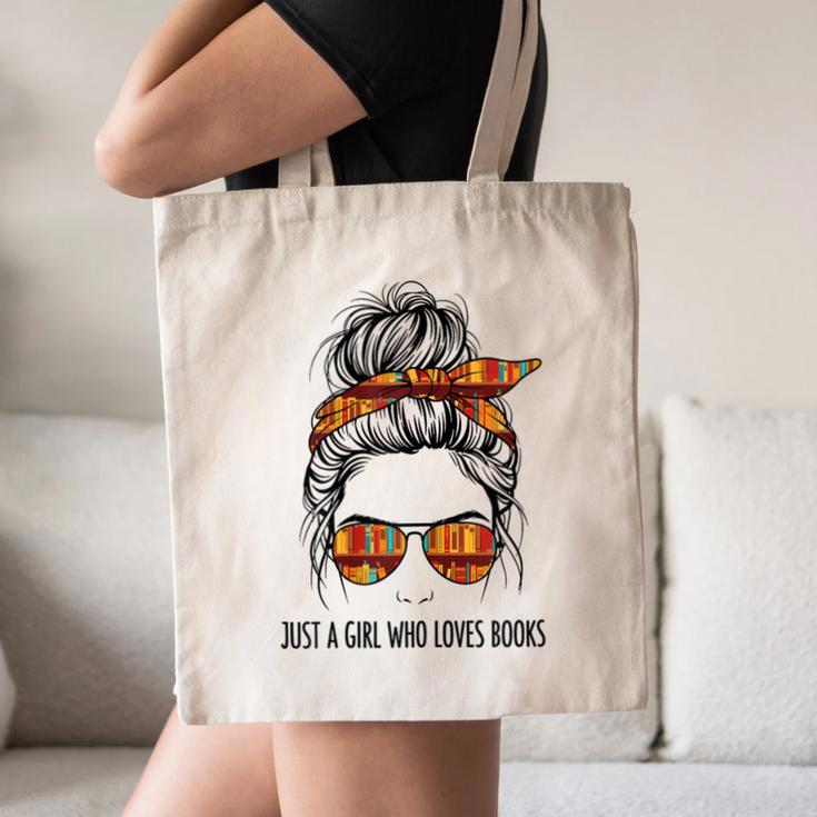 Just a Girl Who Loves Books Pajamas Shirt Reading Book Lover Canvas Tote Bag
