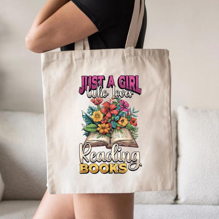 Just A Girl Who Loves Reading Books Canvas Tote Bag Just A Girl Who Loves Reading Books Canvas Tote Bag