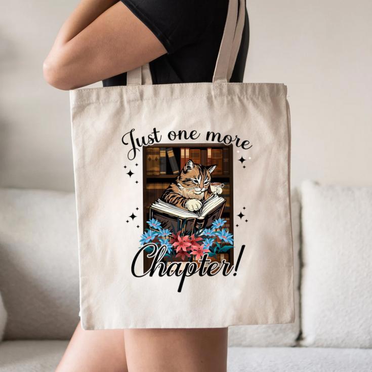 Just One More Chapter Cat Reading Books Coffee Lovers Premium Tri-Blend Canvas Tote Bag