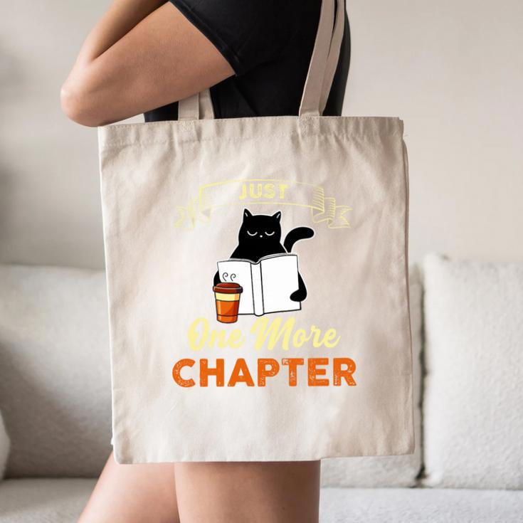 Just One More Chapter Fun Cat Coffee Reading Book Premium Tri-Blend Canvas Tote Bag