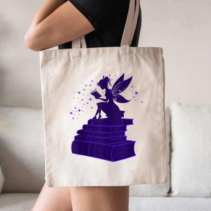 Kawaii Fairy Bookish Book Lover Library Read Canvas Tote Bag