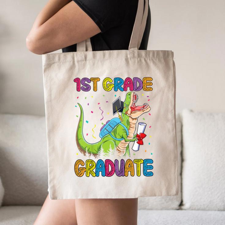 Kids 1st Grade Graduate Dinosaur Trex 1st Grade Graduation Canvas Tote Bag