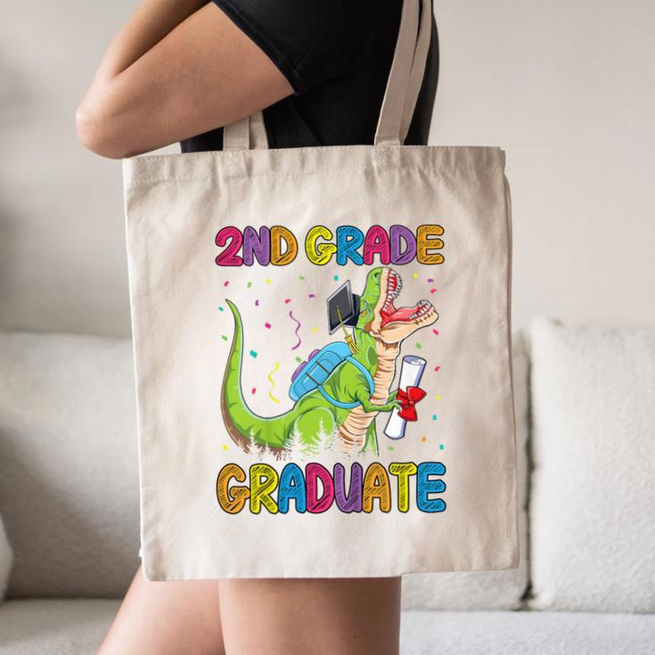 Kids 2nd Grade Graduate Dinosaur Trex 2nd Grade Graduation Canvas Tote Bag