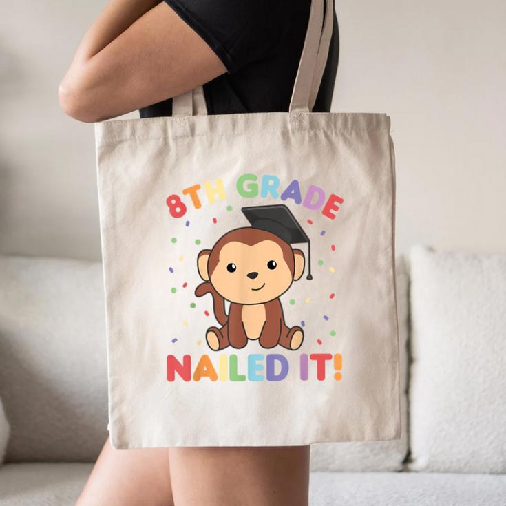 Kids 8th Grade Nailed It Monkey Graduation Canvas Tote Bag