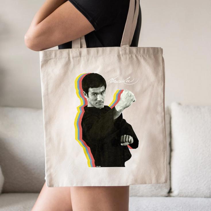 Kids Bruce Lee Photo From Fighting Method Book Kids Canvas Tote Bag