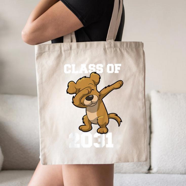Kids Class Of 2031 Shirt Graduation Dabbing Dog Shirt Canvas Tote Bag