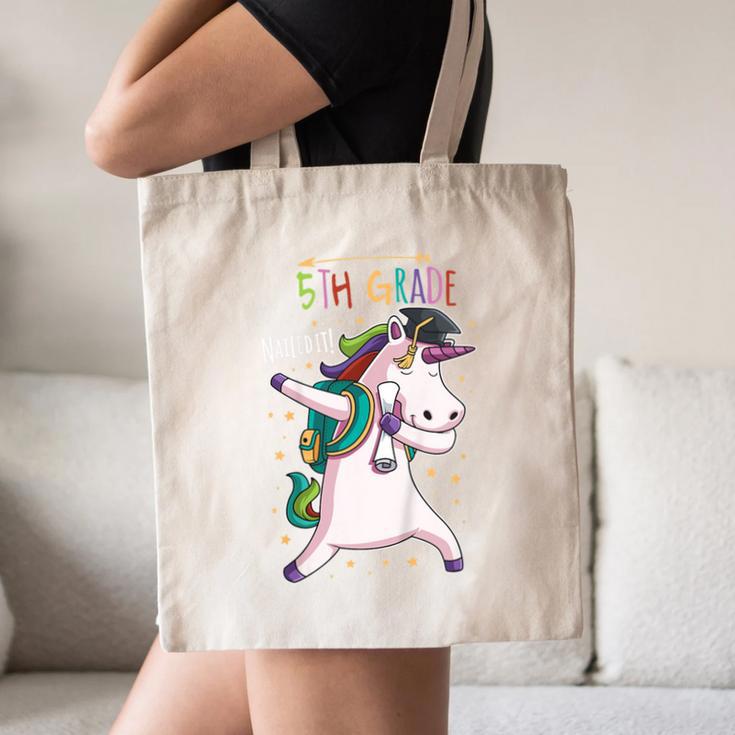 Kids Dabbing Unicorn Graduation 5th Grade Class Of 2019 Canvas Tote Bag