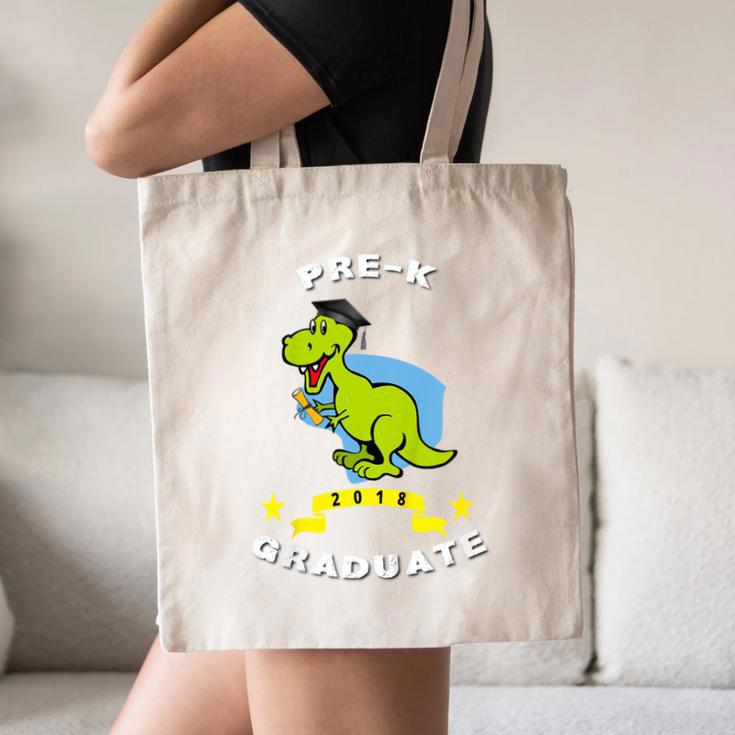 Kids Dinosaur Pre-K Graduation TShirt Kids Preschool Graduation Canvas Tote Bag