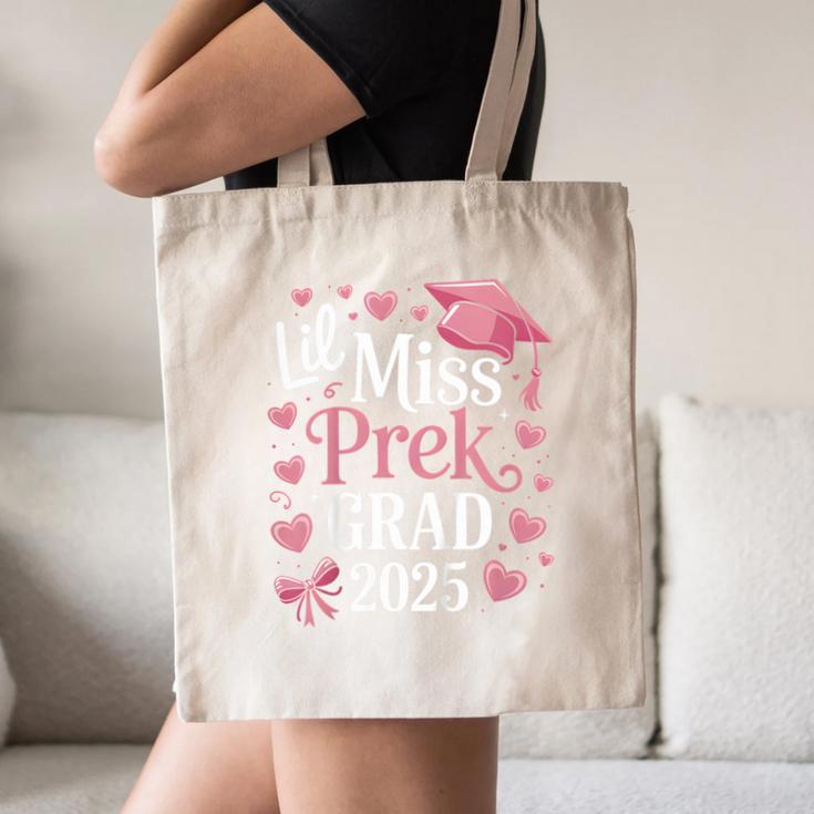 Kids Little Miss Pre-K Grad 2025 Preschool Girls Prek Graduation Canvas Tote Bag