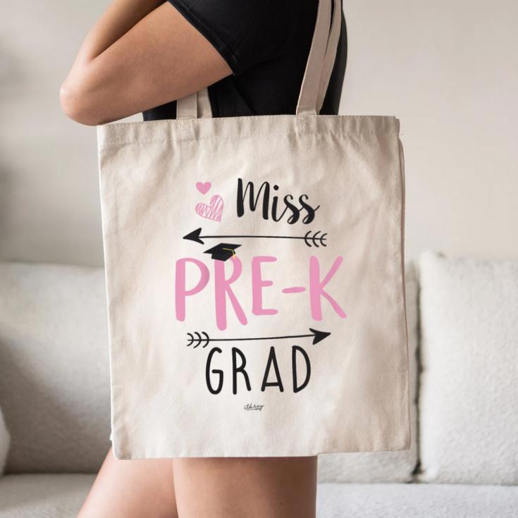 Kids Miss Pre-K Grad Graduation Shirt Cute School Tees Canvas Tote Bag