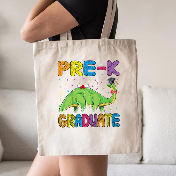 Kids Pre-K Graduate Brontosaurus Dino Pre Kindergarten Graduation Canvas Tote Bag