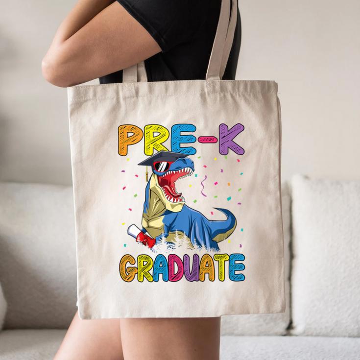 Kids Pre-K Graduate Dinosaur T-Rex Pre Kindergarten Graduation Canvas Tote Bag