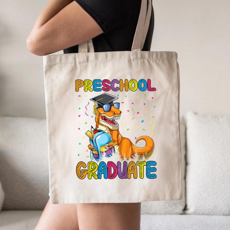 Kids Preschool Graduate Dinosaur Trex Preschool Graduation Canvas Tote Bag