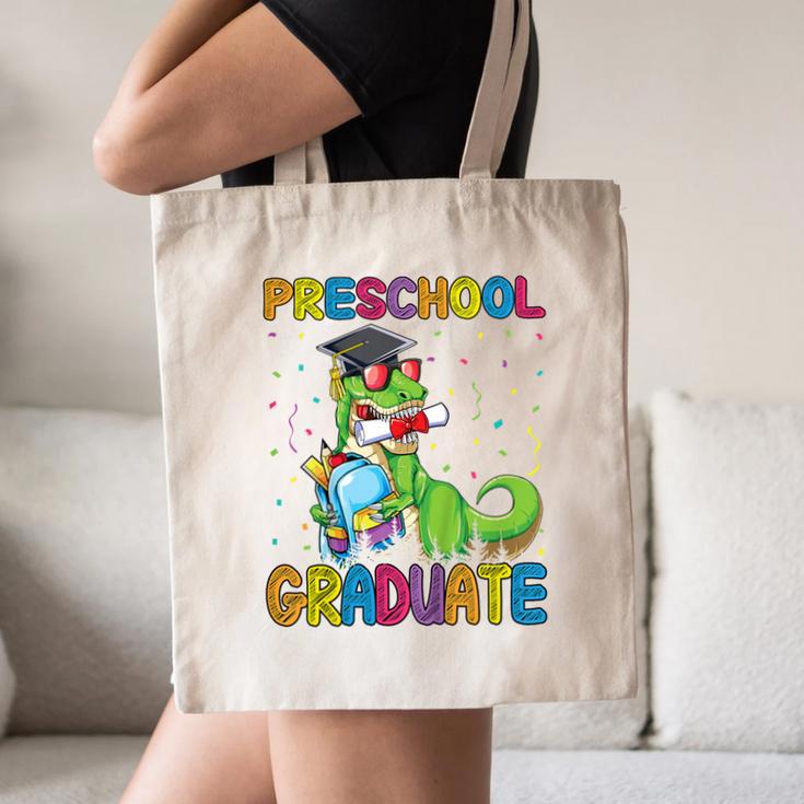 Kids Preschool Graduate T-Rex Dinosaur Preschool Graduation Canvas Tote Bag