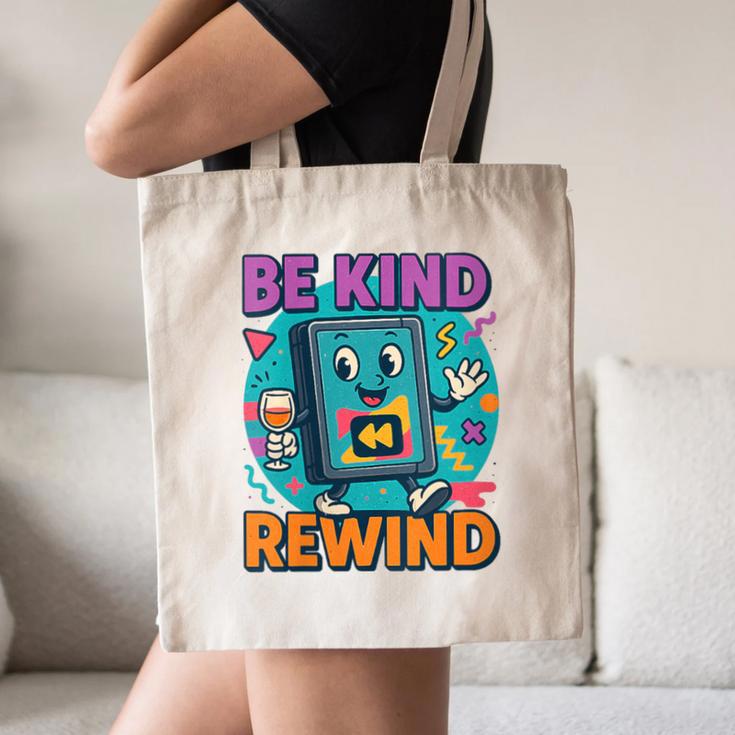 Be Kind Rewind 90s VHS Nostalgia Retro Canvas Tote Bag