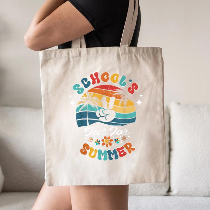 Last Day Of School Groovy Graduation School's Out For Summer Canvas Tote Bag