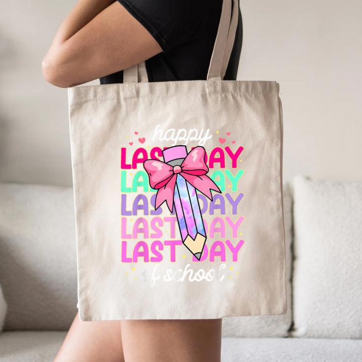 Last Day Of School Shirt Coquette Bow School Graduation Canvas Tote Bag