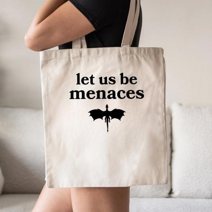 Let Us Be Menaces Dragon Book Lover Canvas Tote Bag