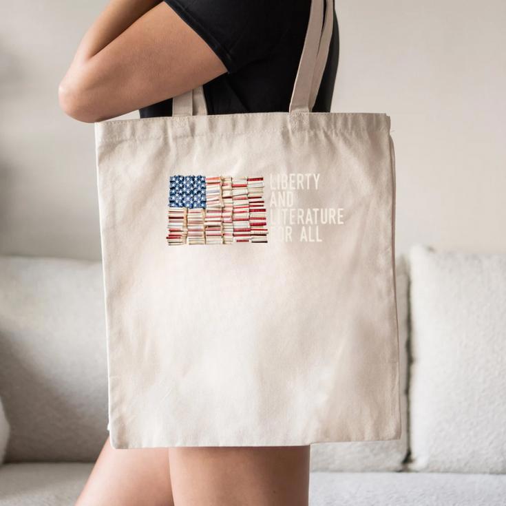 Liberty And Literature For All Reading USA Book Lover Canvas Tote Bag