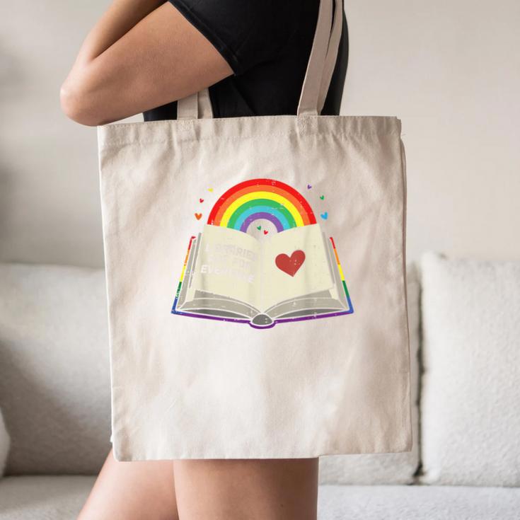 Libraries Are For Everyone Book LGBTQ Ally Gay Pride Month Canvas Tote Bag